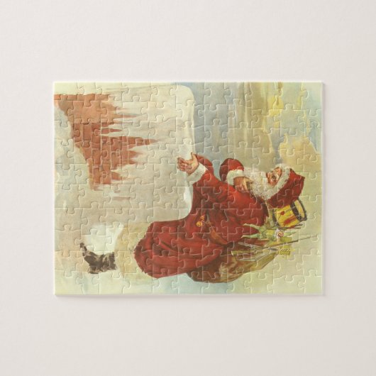 Victoriaans kerstkerstkerstkerstbedekking in Chimn Legpuzzel (Horizontaal)