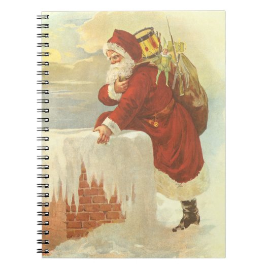 Victoriaans kerstkerstkerstkerstbedekking in Chimn Notitieboek (Voorkant)