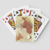 Victoriaans kerstkerstkerstkerstbedekking in Chimn Pokerkaarten (Achterkant)