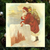 Victoriaans kerstkerstkerstkerstbedekking in Chimn Poster