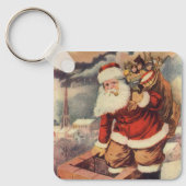 Victoriaans kerstkerstkerstkerstbedekking in Chimn Sleutelhanger (Voorkant)