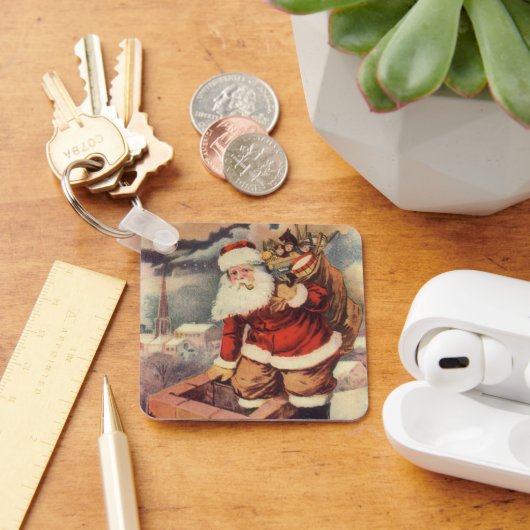 Victoriaans kerstkerstkerstkerstbedekking in Chimn Sleutelhanger (Bureau)