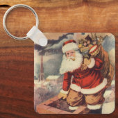 Victoriaans kerstkerstkerstkerstbedekking in Chimn Sleutelhanger (Voorkant)