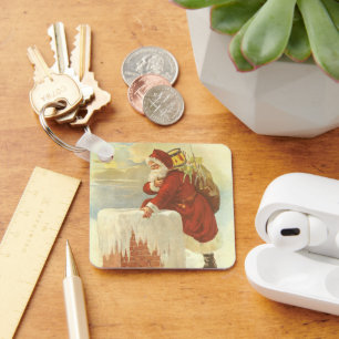 Victoriaans kerstkerstkerstkerstbedekking in Chimn Sleutelhanger