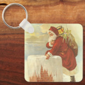 Victoriaans kerstkerstkerstkerstbedekking in Chimn Sleutelhanger (Voorkant)