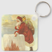 Victoriaans kerstkerstkerstkerstbedekking in Chimn Sleutelhanger (Achterkant)