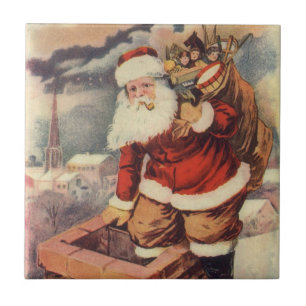 Victoriaans kerstkerstkerstkerstbedekking in Chimn Tegeltje