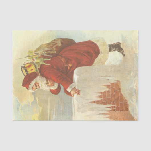 Victoriaans kerstkerstkerstkerstbedekking in Chimn Tissuepapier (Voorkant)