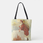 Victoriaans kerstkerstkerstkerstbedekking in Chimn Tote Bag (Achterkant)