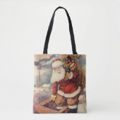 Victoriaans kerstkerstkerstkerstbedekking in Chimn Tote Bag (Voorkant)