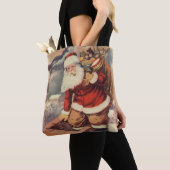 Victoriaans kerstkerstkerstkerstbedekking in Chimn Tote Bag (Dichtbij)