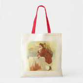Victoriaans kerstkerstkerstkerstbedekking in Chimn Tote Bag (Voorkant)