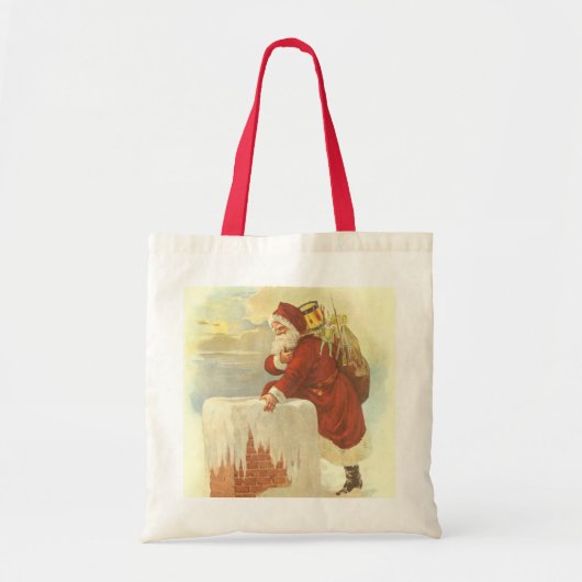 Victoriaans kerstkerstkerstkerstbedekking in Chimn Tote Bag (Voorkant)