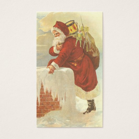 Victoriaans kerstkerstkerstkerstbedekking in Chimn Visitekaartjes (Voorkant)