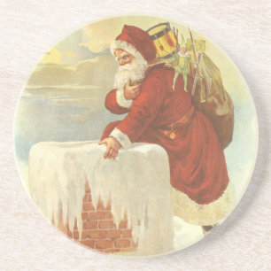 Victoriaans kerstkerstkerstkerstbedekking in Chimn Zandsteen Onderzetter