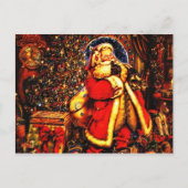 Victoriaans kerstkerstkerstkerstkerstman feestdagenkaart (Voorkant)