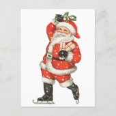 Victoriaans kerstkerstkerstkerstkerstman — ijskela feestdagenkaart (Voorkant)