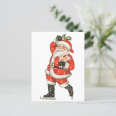 Victoriaans kerstkerstkerstkerstkerstman — ijskela feestdagenkaart (Staand voorkant)