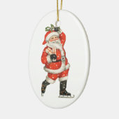 Victoriaans kerstkerstkerstkerstkerstman — ijskela keramisch ornament (Links)