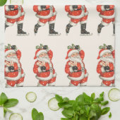 Victoriaans kerstkerstkerstkerstkerstman — ijskela theedoek (Gevouwen)