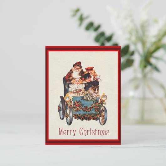  Victoriaans kerstkerstkerstkerstman Briefkaart (Staand voorkant)