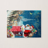 Victoriaans kerstkerstkerstkerstman op schoorsteen legpuzzel (Horizontaal)