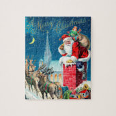 Victoriaans kerstkerstkerstkerstman op schoorsteen legpuzzel (Verticaal)