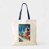 Victoriaans kerstkerstkerstkerstman op schoorsteen tote bag (Voorkant)