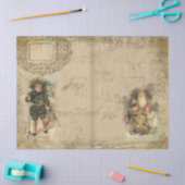 Victoriaans kerstkerstKerstman en kinderen Tissuepapier (Craft)