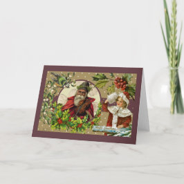 Victoriaans kerstkerstkerststaartevogel feestdagen kaart