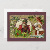 Victoriaans kerstkerstkerststaartevogel feestdagenkaart (Voorkant / Achterkant)