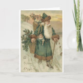 Victoriaans kerstkerstWenskaart Feestdagen Kaart (Voorkant)