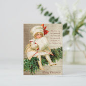  Victoriaans kerstkind met boom Briefkaart (Staand voorkant)