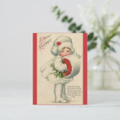  Victoriaans kerstkind met maretak Briefkaart (Staand voorkant)