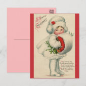  Victoriaans kerstkind met maretak Briefkaart (Voorkant / Achterkant)