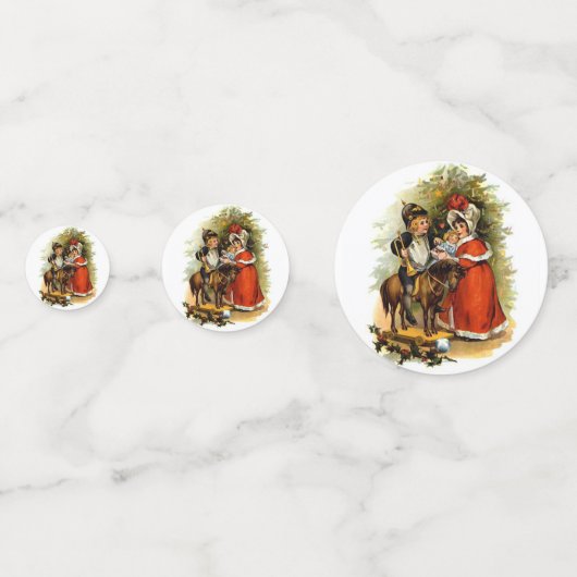 Victoriaans kerstkinderen confetti (Voorkanten)