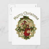   Victoriaans kerstkinderen Feestdagenkaart (Voorkant / Achterkant)