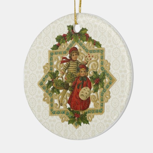  Victoriaans kerstkinderen Keramisch Ornament (Links)