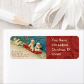 Victoriaans kerstkinderen retourneren adreslabels etiket (Insitu)