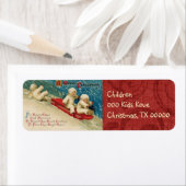 Victoriaans kerstkinderen retourneren adreslabels etiket (Insitu)