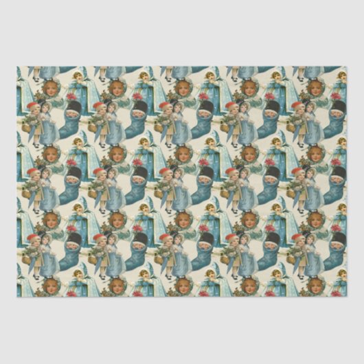 Victoriaans kerstkinderen  tissuepapier (Voorkant)