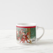 Victoriaans kerstkledij met naam espresso kop (Rechts)