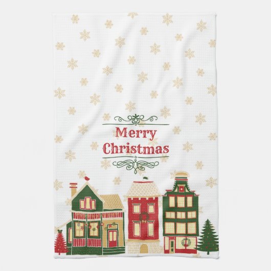 Victoriaans kerstklep theedoek (Verticaal)