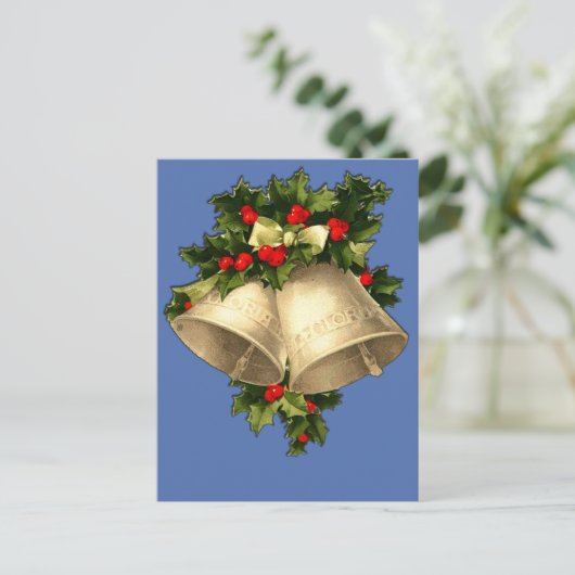  Victoriaans kerstklokken Kaarten, Stickers Feestdagenkaart (Staand voorkant)