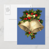  Victoriaans kerstklokken Kaarten, Stickers Feestdagenkaart (Voorkant / Achterkant)