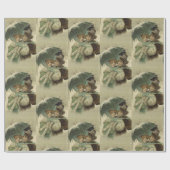 Victoriaans kerstkunst Cadeaupapier (Vlak)