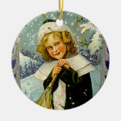  Victoriaans kerstkunst Keramisch Ornament (Voorkant)