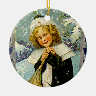 Victoriaans kerstkunst Keramisch Ornament