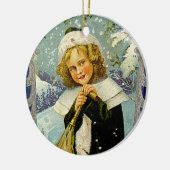 Victoriaans kerstkunst Keramisch Ornament (Links)