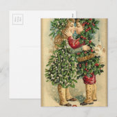 Victoriaans kerstkus Retro  feestdag Feestdagenkaart (Voorkant / Achterkant)